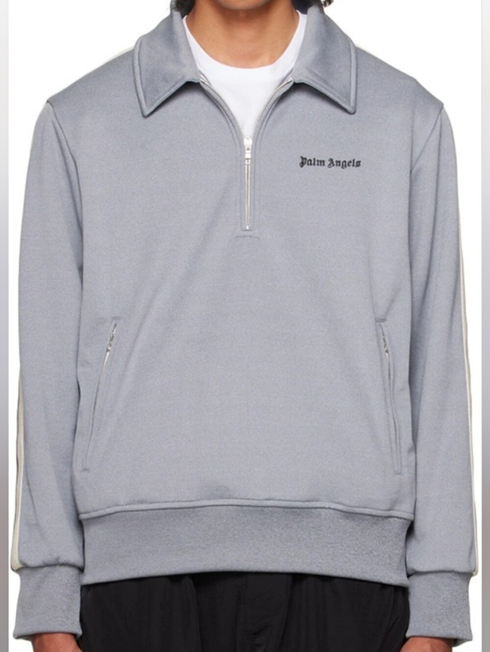 Palm Angels Gray Spread Collar Track Jacket SZ XXL